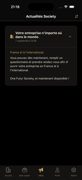 Fil d'actualités de l'espace client